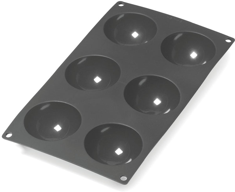 Lékué moule à pâtisserie 6 demi-sphères - silicone - noir