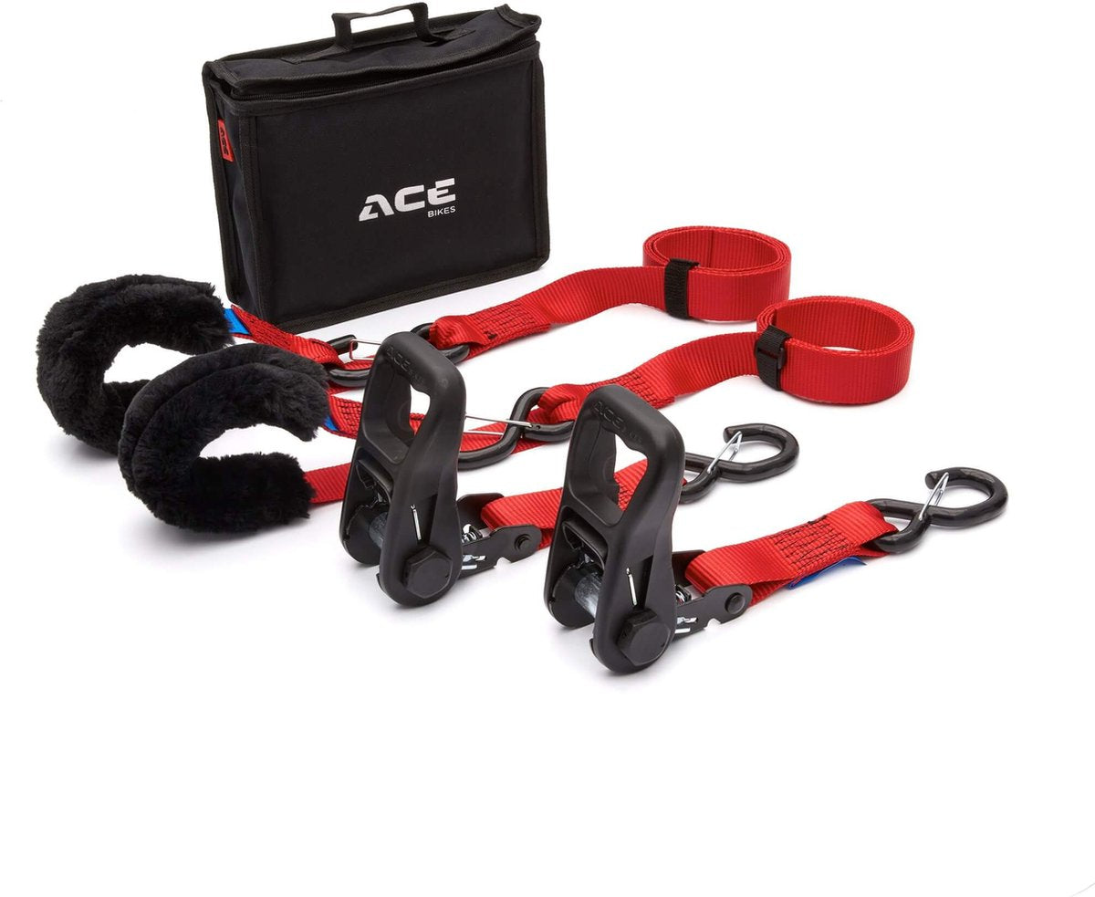 Acebikes Ace Bikes Ratchet Premium Deluxe Set de sangles de tension Set de sangles d'arrimage Acebike Ratchet Premium Deluxe