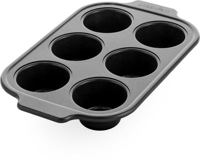 Moule à muffins bistro Greenpan - 6 muffins - revêtement antiadhésif sans PFA - moule en céramique - passe au four jusqu'à 230°c - noir
