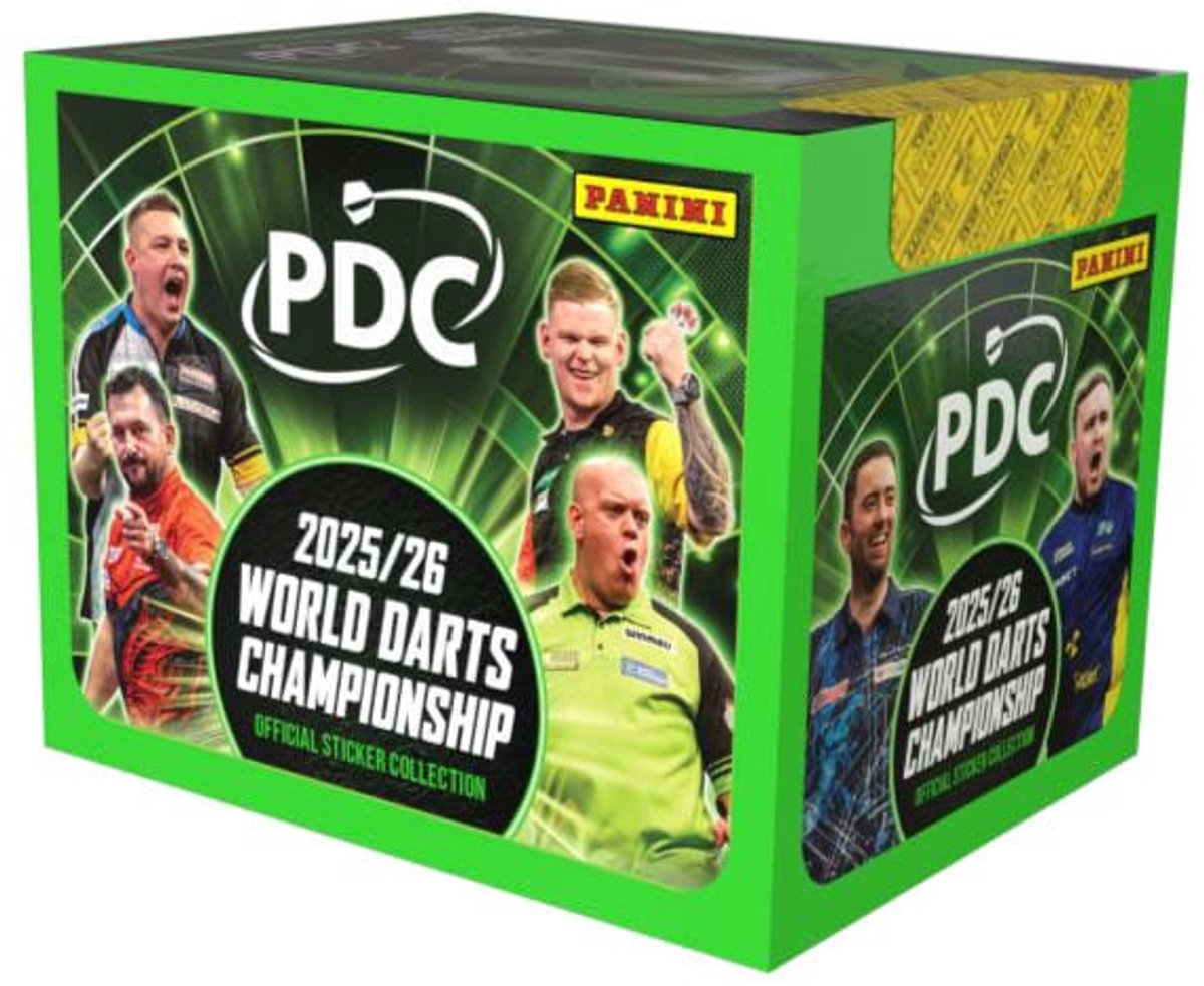 Panini pdc championnat du monde de fléchettes 2025 boîte de 26 autocollants (36)