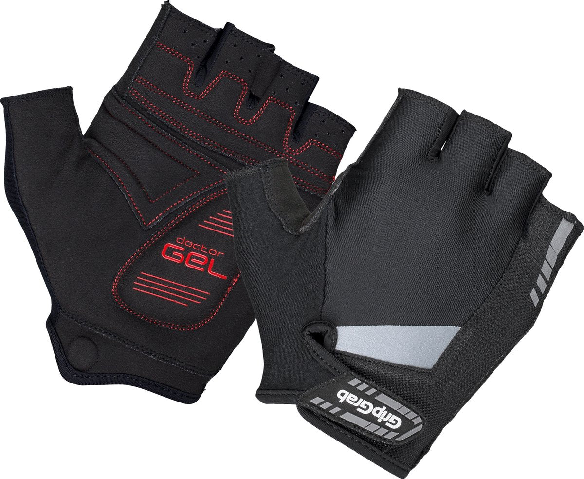 Gripgrab - gants de cyclisme d'été à doigts courts rembourrés en supergel - noir - unisexe - taille s