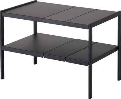 Yamazaki organisateur d'armoires de cuisine extensible - 2 niveaux - tour - noir