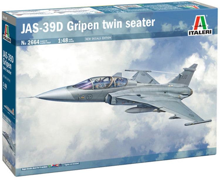 Italeri maquette avion - 2664 saab veste 39 gripen biplace - avion de chasse en plastique - 1:48 - modélisme