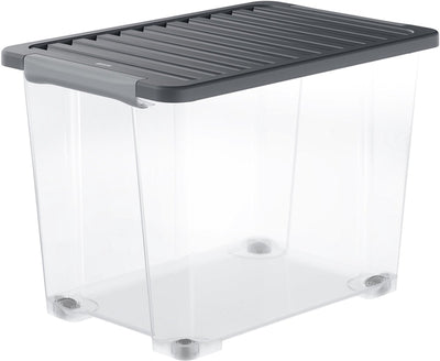 Boîtes de rangement Rotho Core Plus - verrouillables - lot de 4 - empilables - 65 litres
