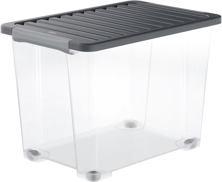 Boîtes de rangement Rotho Core Plus - verrouillables - lot de 4 - empilables - 65 litres