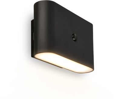 Briloner chet – applique LED rechargeable – sans perçage électrique – avec détecteur de mouvement – lumière blanc chaud – avec tampon adhésif – noir – 16 x 9,5 x 6,5 cm
