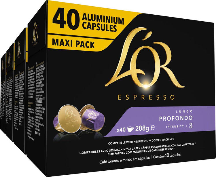 Tasses à café L'orlongo profondo - intensité 8 12 - 4 x 40 capsules