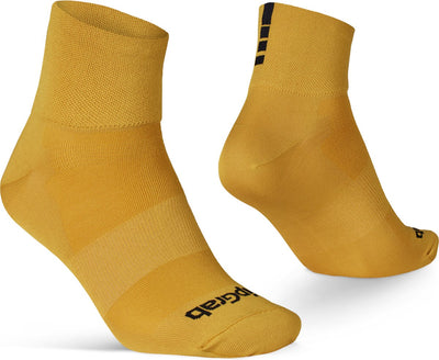 Gripgrab - chaussettes de cyclisme d'été légères SL courtes et performantes 1 paire de chaussettes de cyclisme coolmax coupe basse - jaune moutarde - unisexe - taille L (44-47)