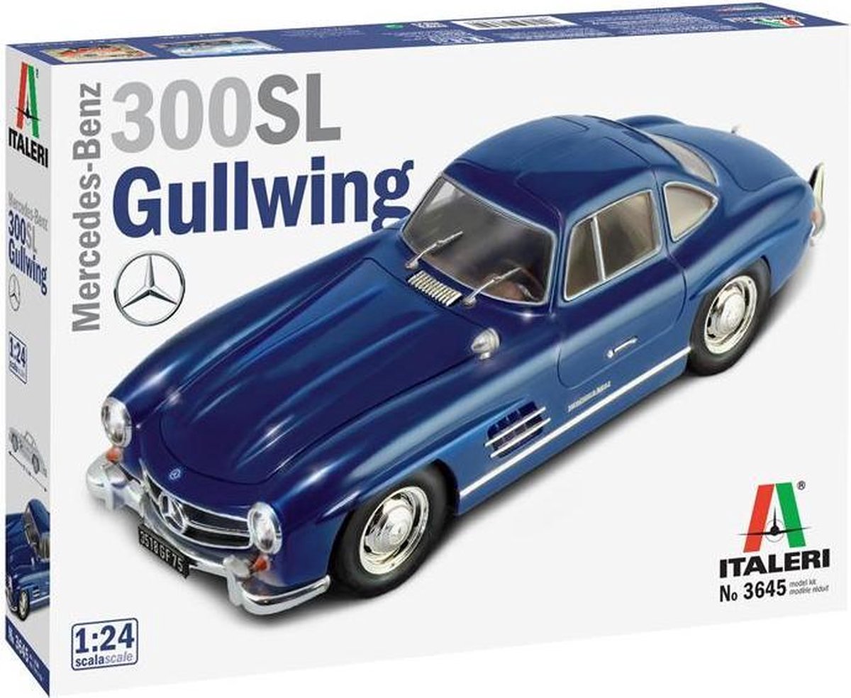 Italeri modèle kit voiture - 3645 mercedes benz 300 sl gullwing plastique - 1:24 - modélisme