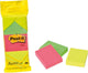 Notes Post-it, pi 38 x 51 mm, 100 feuilles, blister de 3 blocs jaune fluo, rose et vert - notes autocollantes