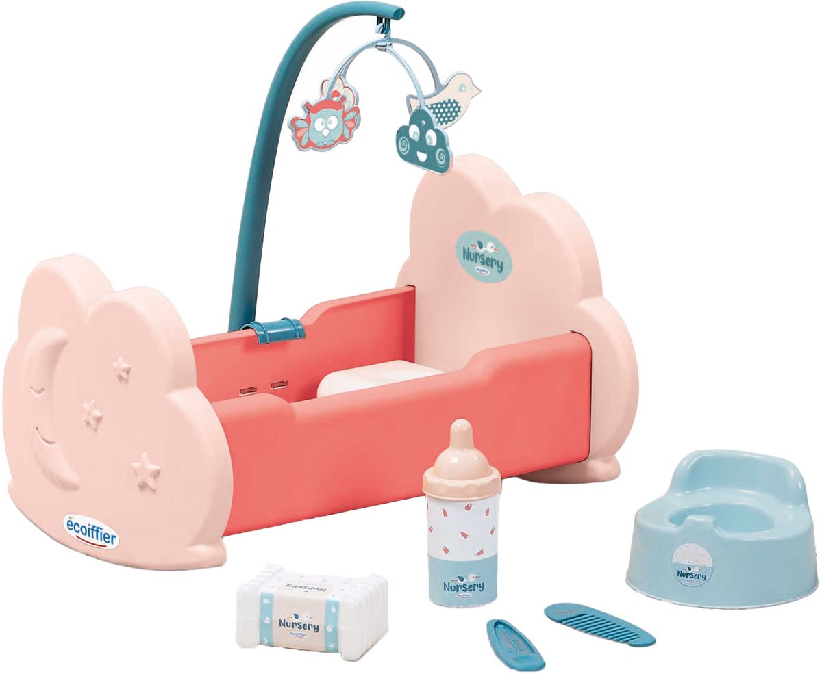 Ecoiffier Doll's Cradle avec accessoires, 6dlg.