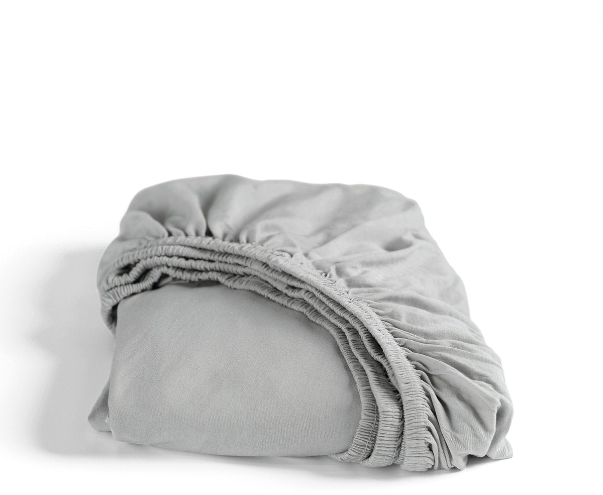 Cendrillon - drap-housse (jusqu'à 25 cm) - jersey double - 70x200 - gris clair