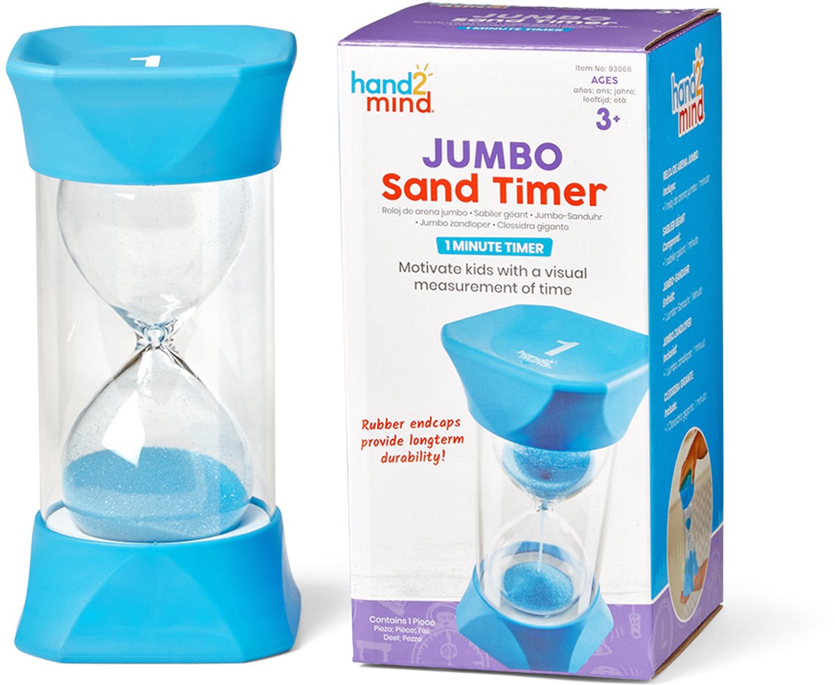 Jouet sablier Learning Resources - Sablier géant 1 minute bleu. - 3+
