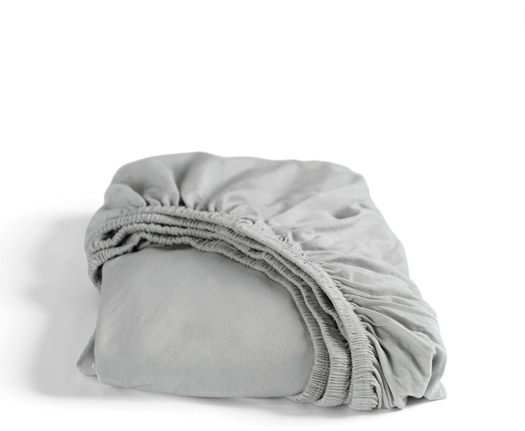 Cendrillon - drap-housse (jusqu'à 25 cm) - jersey double - 80x200 - gris clair