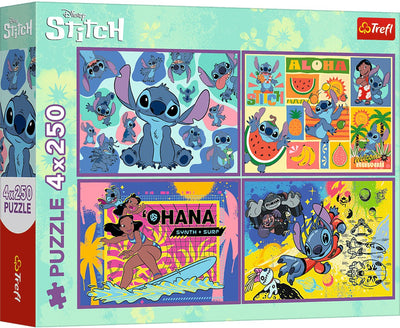 Puzzle Trefl Disney Lilo Stitch - 4x250 pièces - FSC Mix.