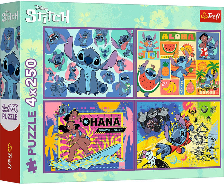 Puzzle Trefl Disney Lilo Stitch - 4x250 pièces - FSC Mix.