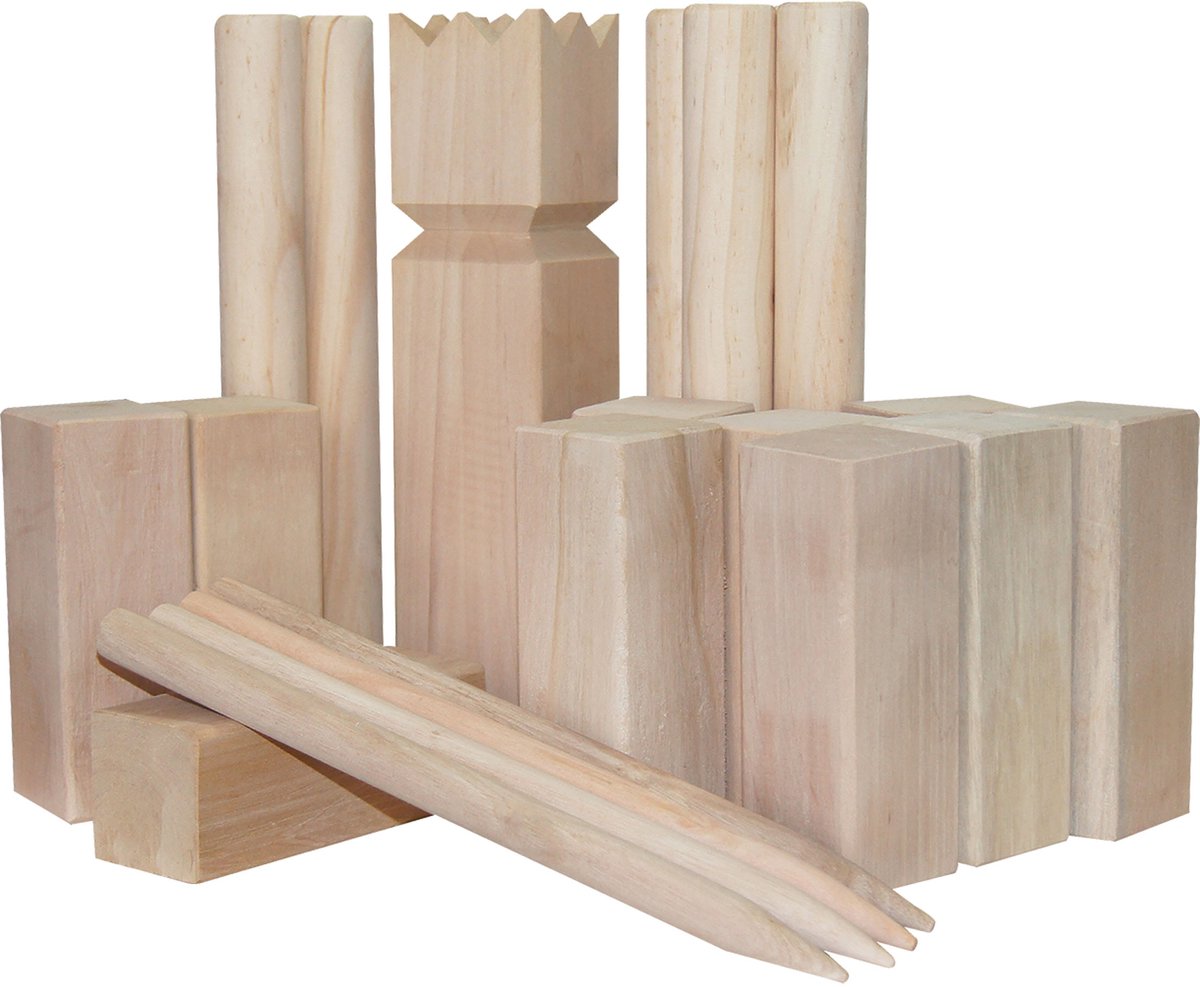 Jeu d'extérieur Kubb Game XL avec sac de transport Jouets d'extérieur en bois FSC.