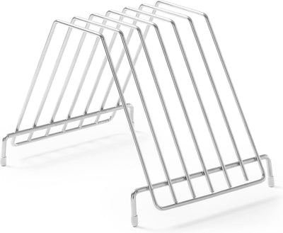 Support pour planches à découper pratique Hendi – espace pour 6 planches – pieds antidérapants – passe au lave-vaisselle – acier inoxydable