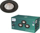 Philips LED Spot encastrable Philips Sparkle - dimmable avec variateur - 5,5w - lumière blanc chaud - noir - multipack 3 pièces