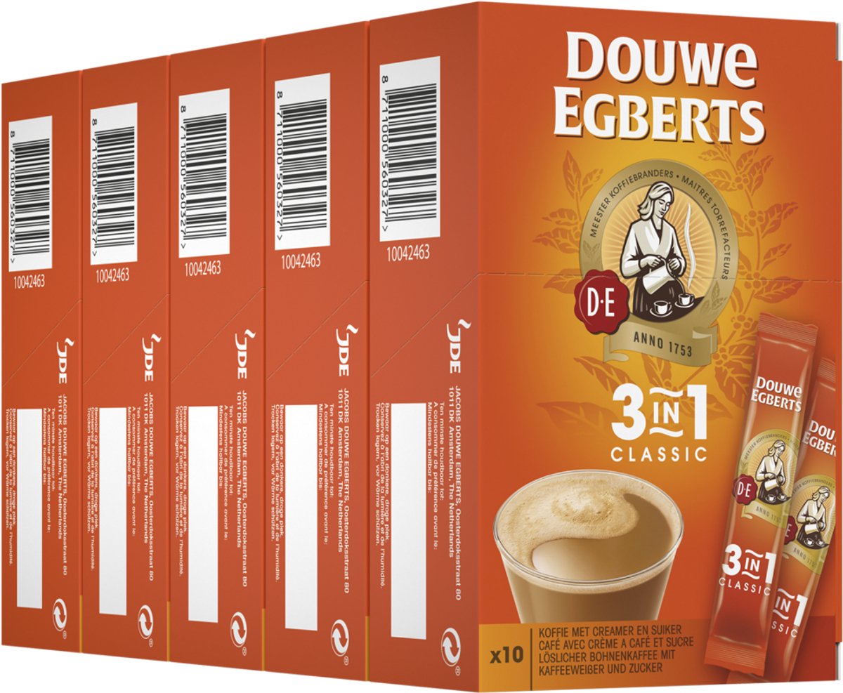 Café instantané Douwe Egberts 3en1 - 6 x 10 sachets