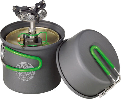 Optimus en optimus crux lite +terra solo - système de cuisson de camping - acier inoxydable aluminium - gris