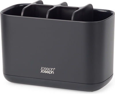 Joseph joseph plateau à brosse à dents grand - noir - compartiments de tri | antidérapant | porte-brosses à dents électriques | porte-brosses à dents manuels