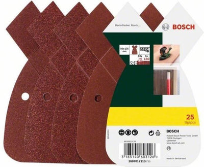 Bosch accessoires jeu de feuilles abrasives 25 pièces pour ponceuses multiples - 2607017113