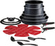 Tefal ingenio so light - set de casseroles - 16 pièces - induction - empilable - poignées amovibles - peu encombrant