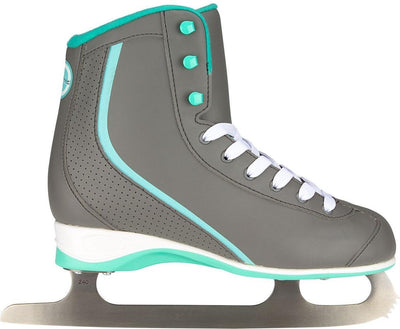 Nijdam patinage artistique sport femme - botte souple - gris vert menthe blanc - 36