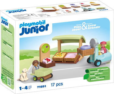 Playmobil 1.2.3. Présentation du marché biologique et chariot élévateur 71691