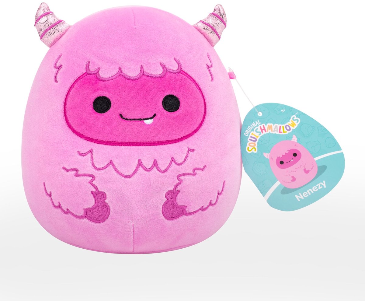 Squishmallows Jazwares - petite peluche (nenezy - yéti rose) - peluche 19cm