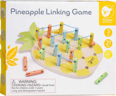 Classic World World Wooden Pineapple Connecting Game, 21dlg.