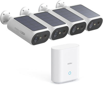Aosu solarcam p1 se - 4 caméras de sécurité avec résolution 2k - énergie solaire - audio 2 voies - ai