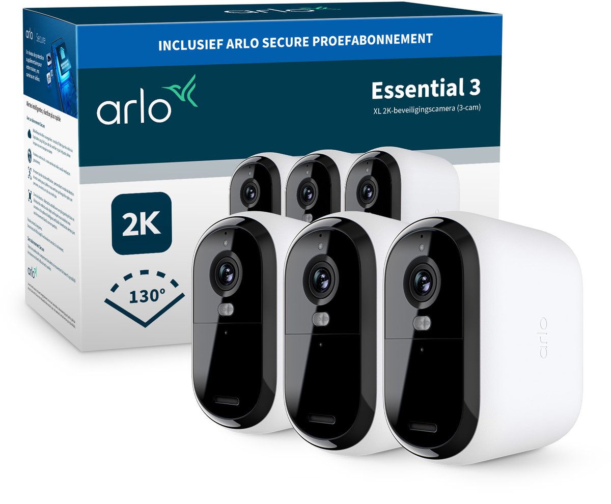 Caméra de sécurité Arlo essential3 xl 2k - 3 caméras IP