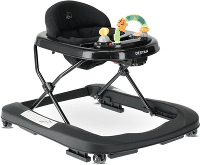 Chaise de marche de luxe 2 en 1 Deryan - comprenant un ensemble de jeu et un plateau - pliable - noir