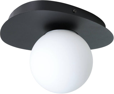 Plafonnier Eglo castrovido - salle de bain - g9 - 23,5 cm - noir et blanc