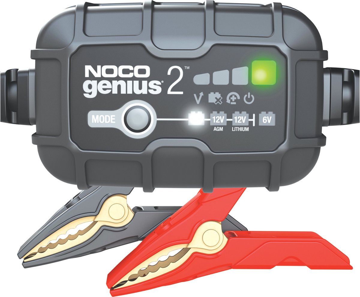 Chargeur de batterie Noco Genius 2eu - 2 ampères - 6 12 volts - entièrement automatique - charge et entretient - chargeur d'entretien