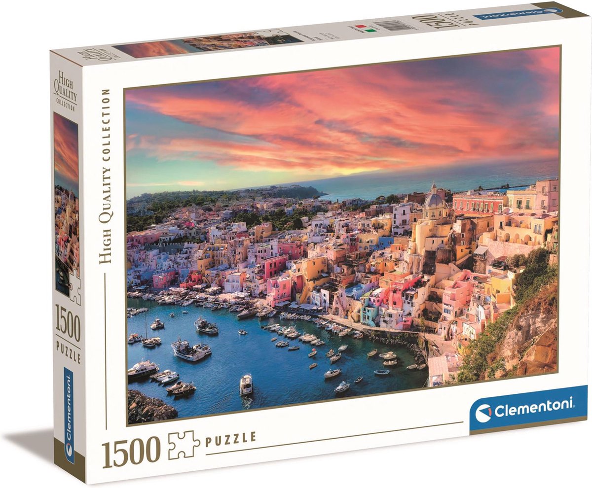 Clementoni - puzzle - 1500 pièces - île pittoresque de Procida - puzzle pour adultes - collection de haute qualité