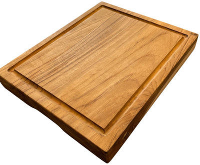 Planche à découper culinaire de base - bois de teck - certifié FSC Flegt - durable - 30 x 25 x 4 cm
