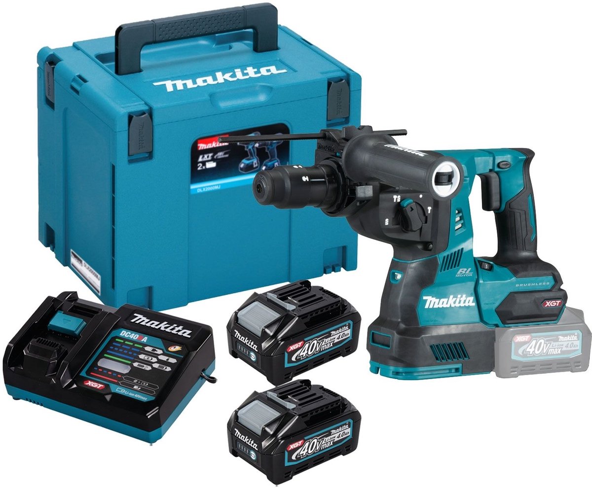 Makita HR004GM201 Marteau combiné sans fil 40V 2x batterie 4,0 Ah + chargeur...