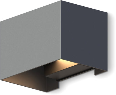 Applique LED Calex Venice - rectangle - haut vers le bas - angle d'éclairage réglable - 7w - lumière blanc chaud - pour intérieur et extérieur - anthracite