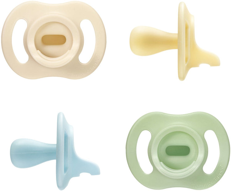 Tommee tippee sucette ultra-légère stayput - 0-6 mois - lot de 4 - sucette monobloc en silicone - bleu