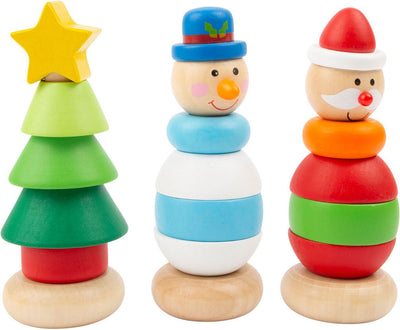 Petit pied de la tour d'empilement en bois Figure de Noël, par pièce