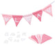 Ligne de drapeau de tissu Goki Rendre le rose avec 10 drapeaux et des caractères d'alphabet