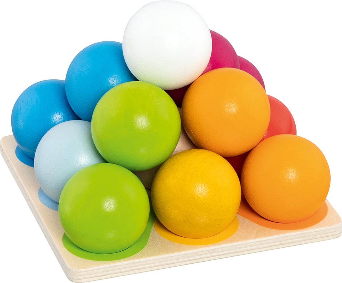 Jeu d'empilage Goki - pyramide de boules - empilage et tri - bois - 1 an