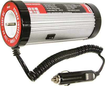 Onduleur Carpoint 12v à 230v – 150w 300w crête – modèle porte-gobelet – avec sécurité – allume cigare – compact