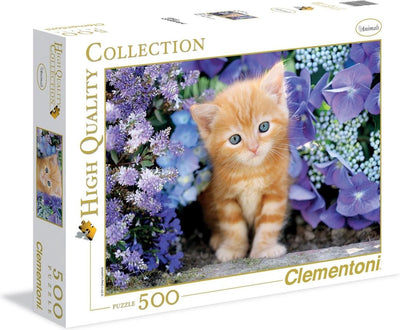 Clementoni Puzzle Cat avec des fleurs, 500e.