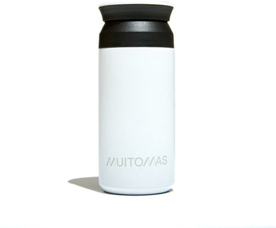 Bouteille thermos Muitomas - doublure double isolation - 350ml - boissons chaudes 12h ou 24h froides - blanc