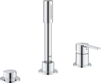 Robinet de bain Grohe Linaere New - pièce de montage - combinaison de robinet trois trous pour baignoire - chrome