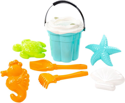 Toys Cavallino Toys Cavallino Classic Bucket Ensemble avec des formes de sable bleu, 9dlg.